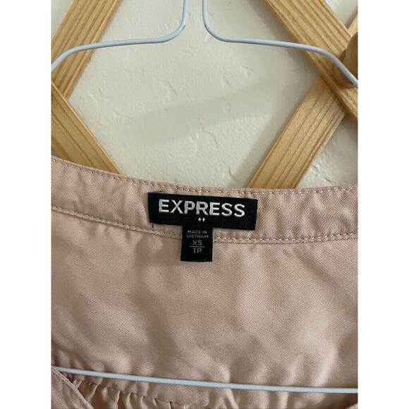 Express Dress Women's XS Pale Blush Pink Long Sleeve Convertible Mini - Picture 3 of 8